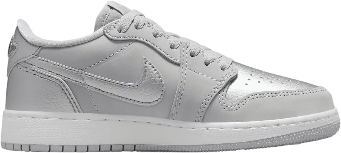 Jordan Air 1 Low OG Wolf Grey Big Kids' Shoes (CZ0858-002, Neutral Grey/Metallic Silver-White)