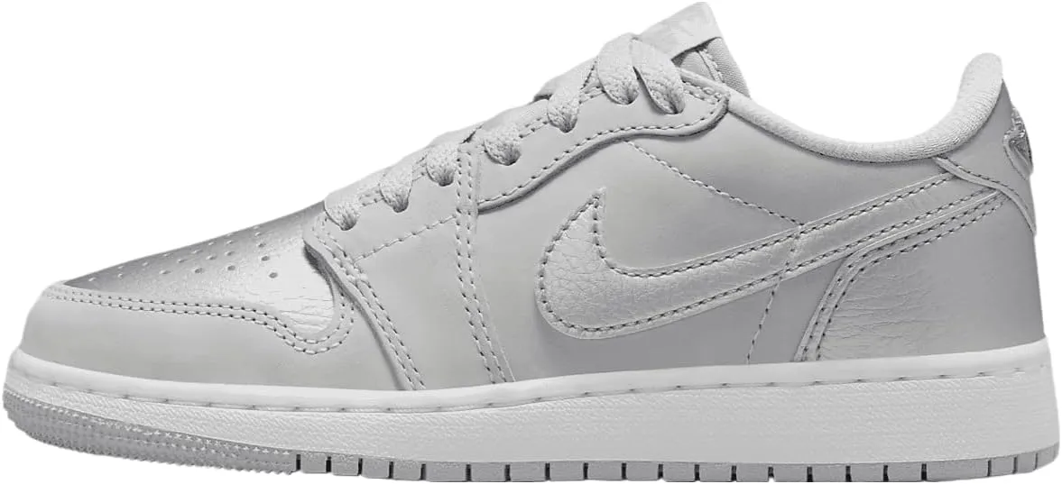 Jordan Air 1 Low OG Wolf Grey Big Kids' Shoes (CZ0858-002, Neutral Grey/Metallic Silver-White)