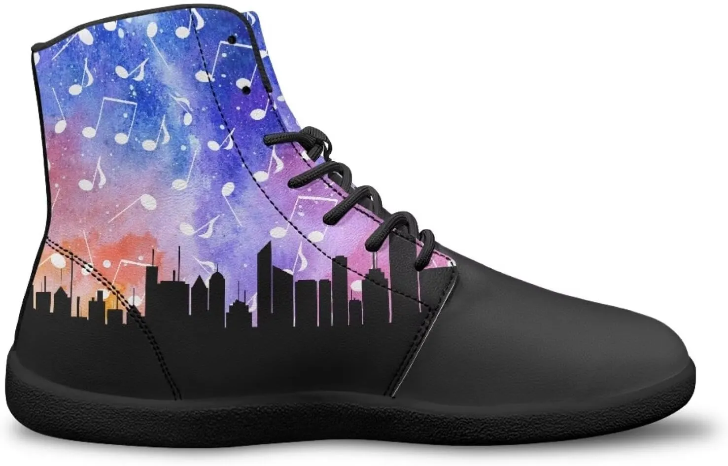 JoyLamoria Unisex High Top Sneakers Mandala Style Leather Shoes Lace-up Comfortable Casual Fashion Sneakers