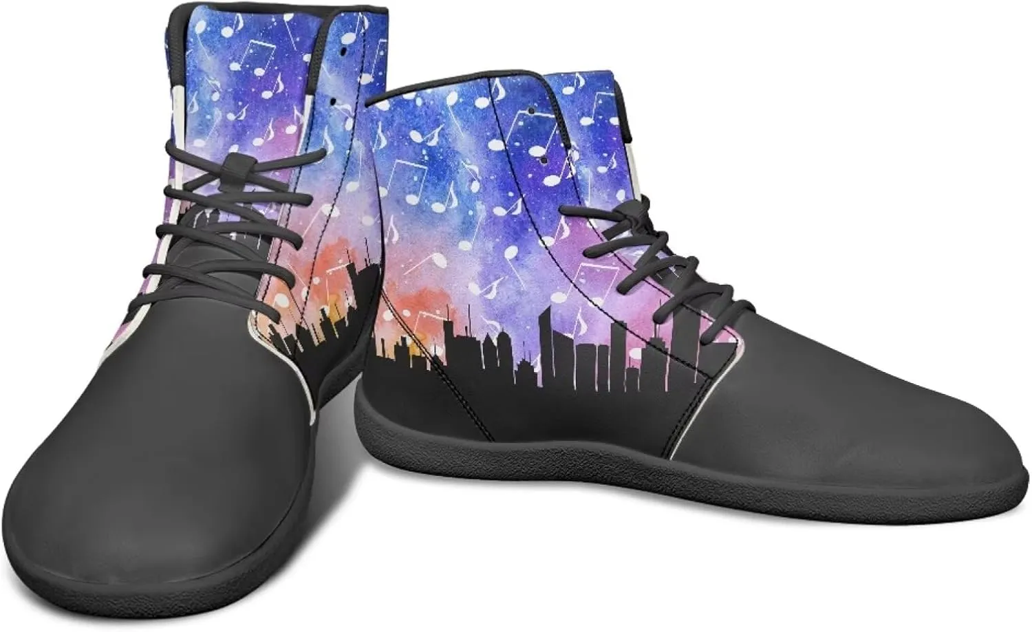 JoyLamoria Unisex High Top Sneakers Mandala Style Leather Shoes Lace-up Comfortable Casual Fashion Sneakers