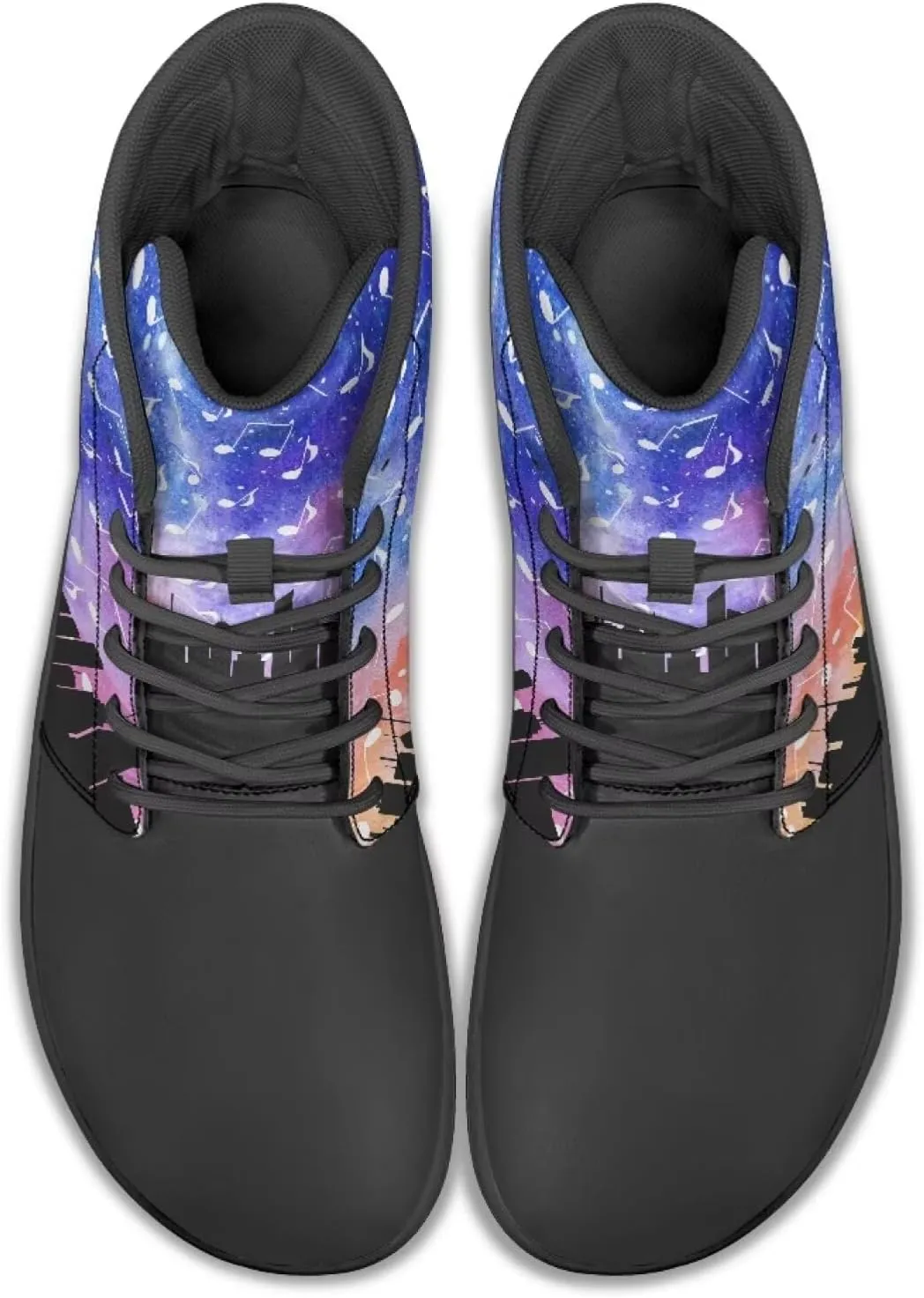 JoyLamoria Unisex High Top Sneakers Mandala Style Leather Shoes Lace-up Comfortable Casual Fashion Sneakers