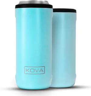 K-OG Double-Walled Stainless Steel Insulated Can Cooler for 12 Oz Slim Cans (Teal)