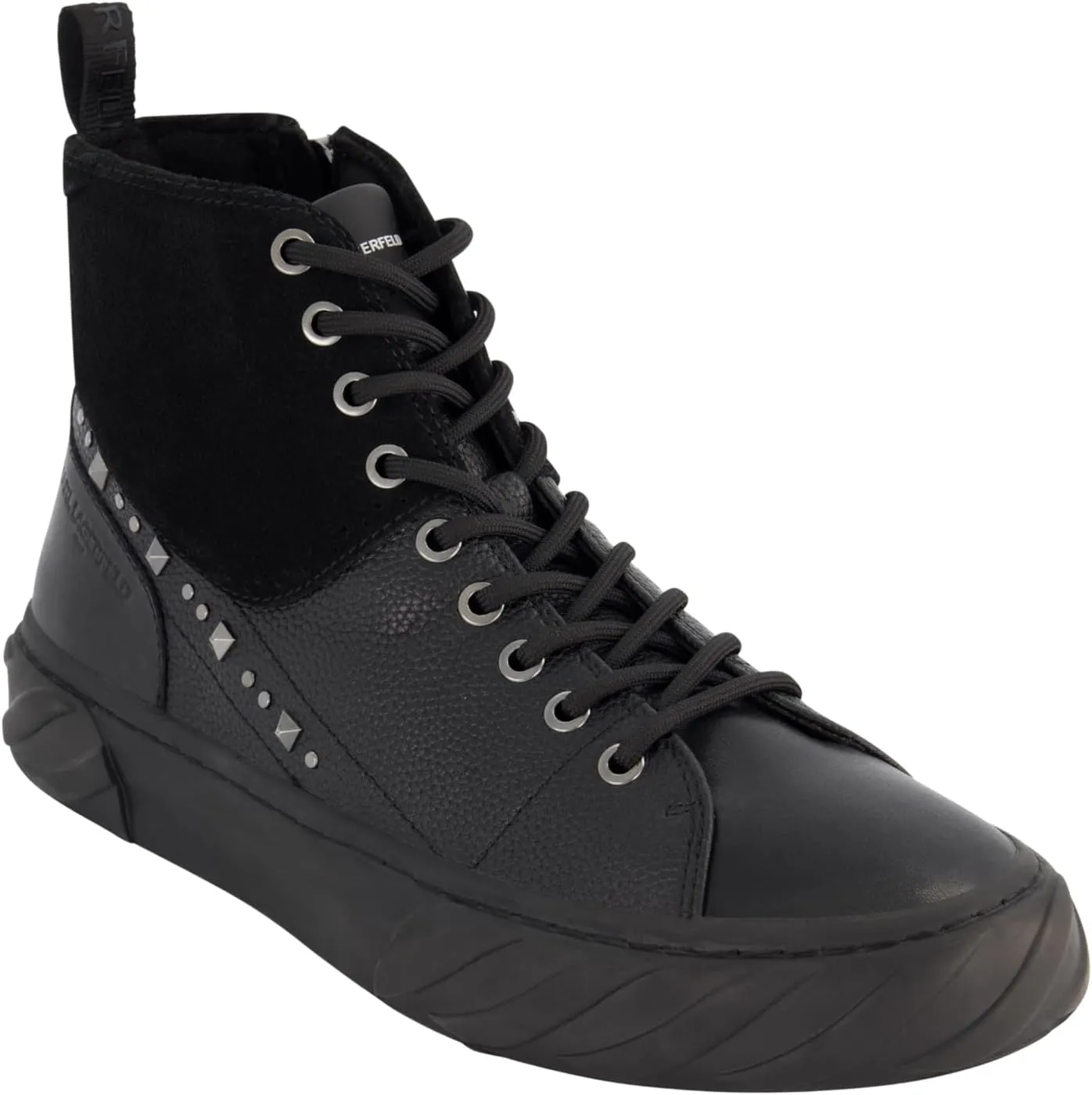 Karl Lagerfeld Paris Men's Studded High Top Lace Up Sneaker