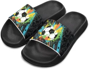 Kids Soccer Slides Boys Beach Sandals for Little Girls Ball Slippers Open Toe Non Slip