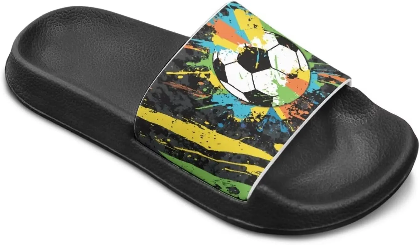 Kids Soccer Slides Boys Beach Sandals for Little Girls Ball Slippers Open Toe Non Slip