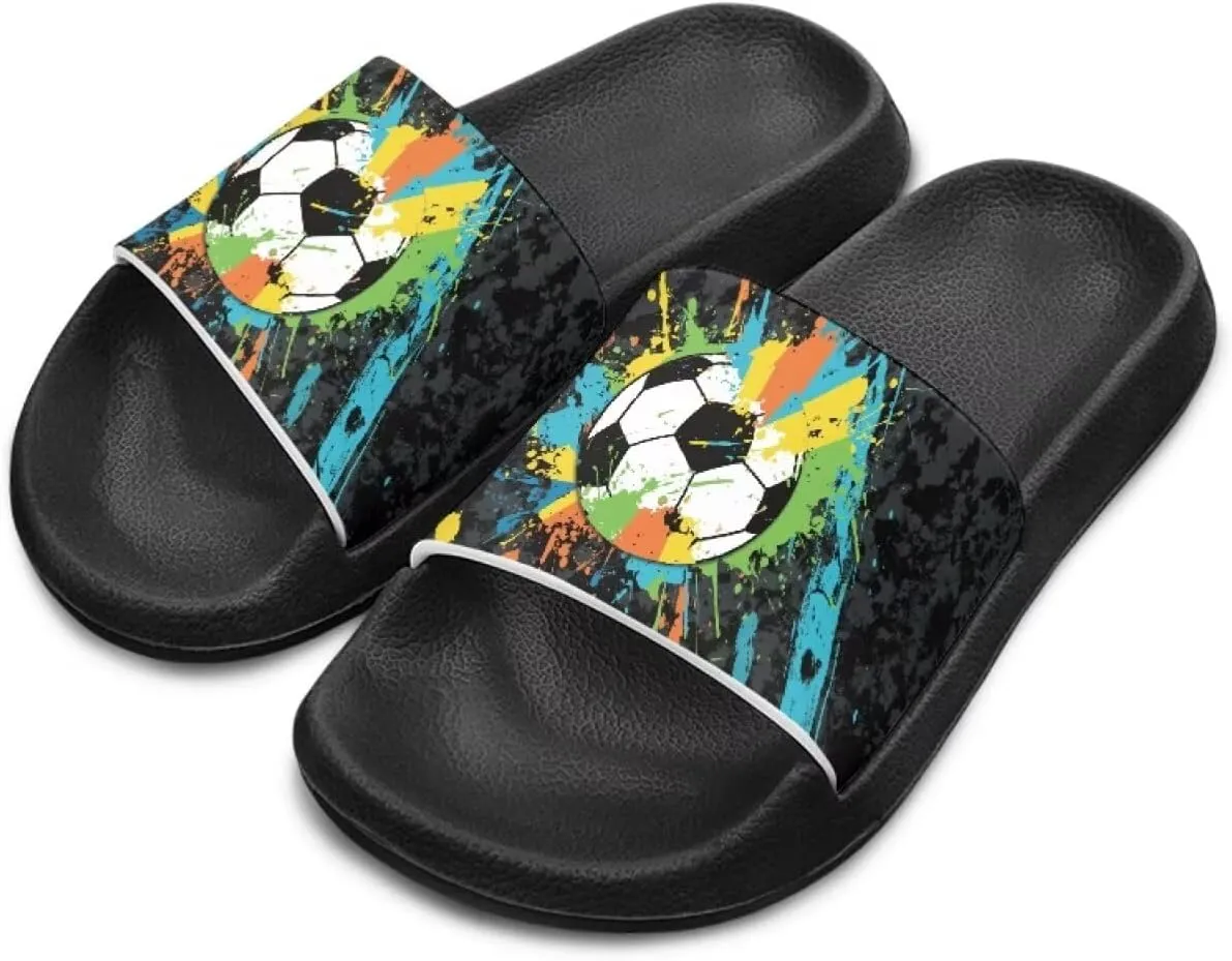 Kids Soccer Slides Boys Beach Sandals for Little Girls Ball Slippers Open Toe Non Slip