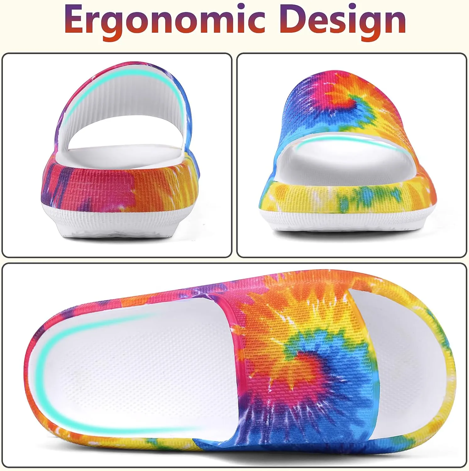 KOUECI Kids Cloud Slides Boys Girls Shower Slippers Slip on Slide Sandals Non-slip Summer Beach Pool Shoes