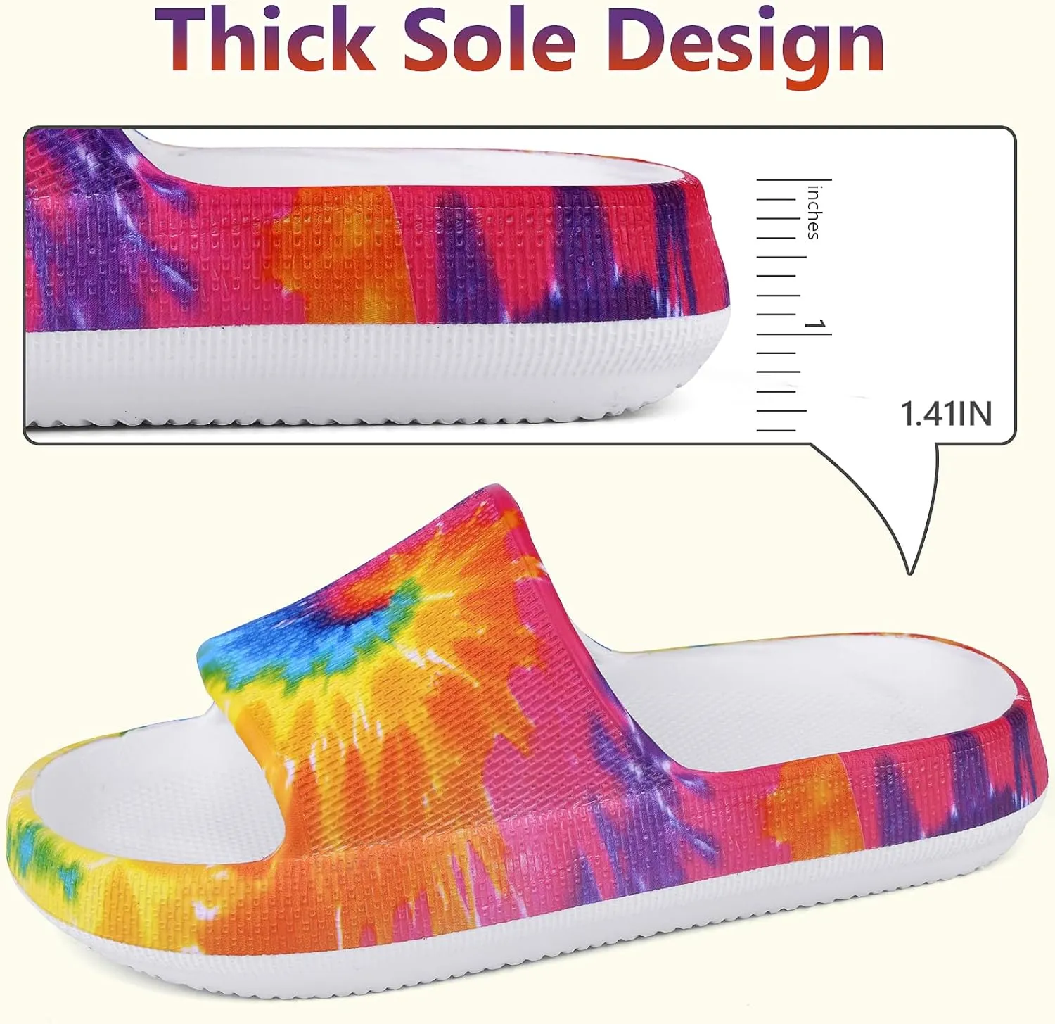 KOUECI Kids Cloud Slides Boys Girls Shower Slippers Slip on Slide Sandals Non-slip Summer Beach Pool Shoes