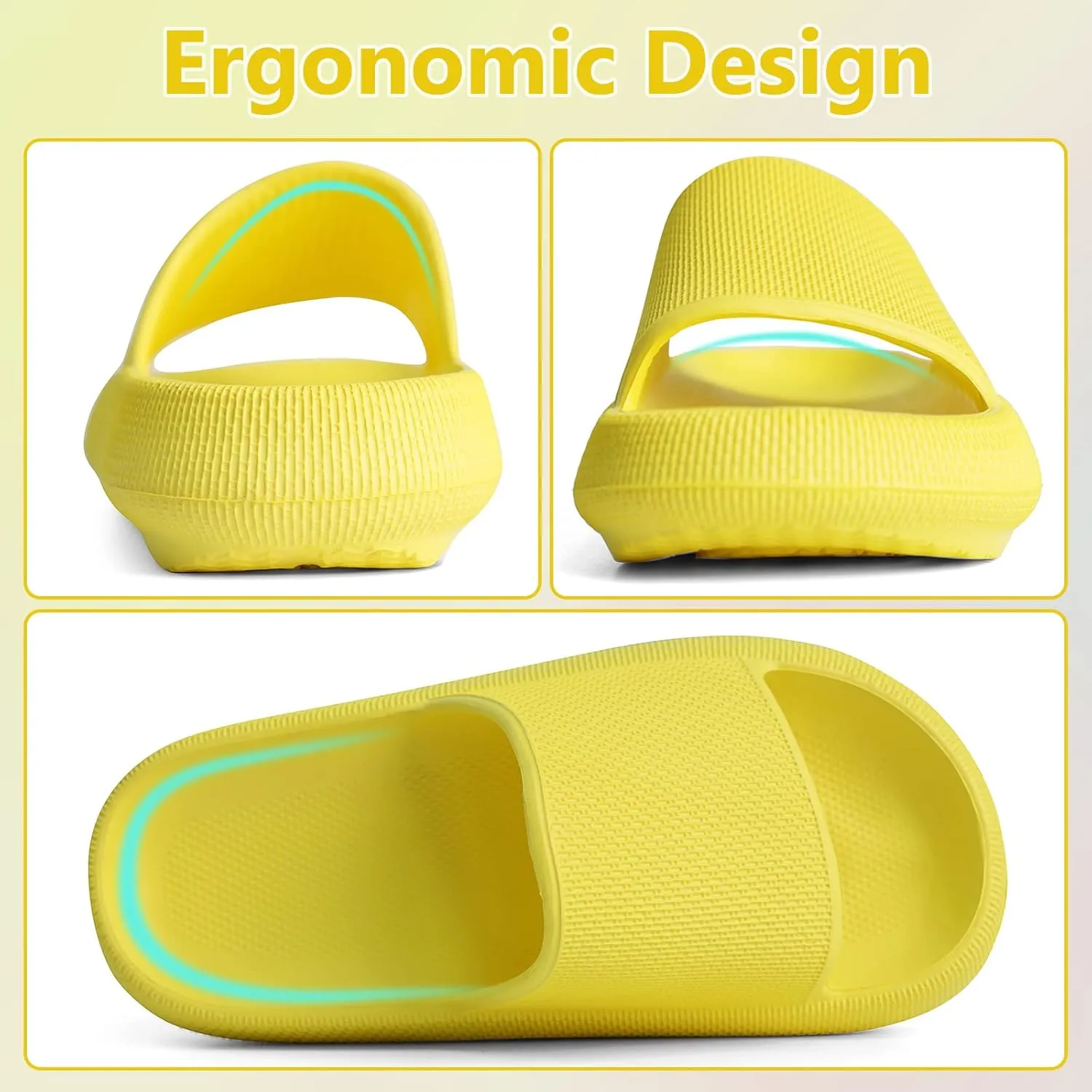 KOUECI Kids Cloud Slides Boys Girls Shower Slippers Slip on Slide Sandals Non-slip Summer Beach Pool Shoes