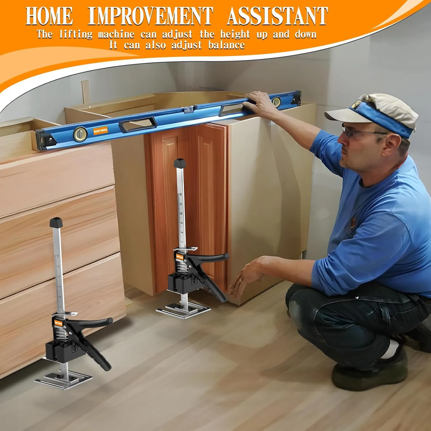 Labor-Saving Arm Jack Multifunctional Construction Jacks, Furniture Jacks，Lift Height 10 inches 300lb Load-Bearing for Installing Windows and Doors, Lifting Furniture, Woodworking Tools