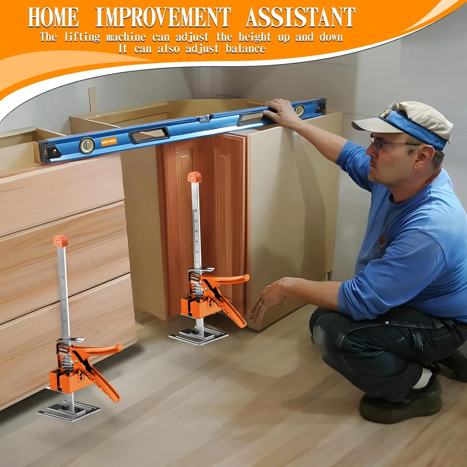 Labor-Saving Arm Jack Multifunctional Construction Jacks, Furniture Jacks，Lift Height 10 inches 300lb Load-Bearing for Installing Windows and Doors, Lifting Furniture, Woodworking Tools