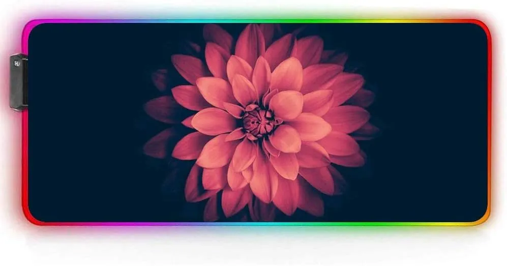 Large RGB Gaming XXL Mouse Pad with Stitched Edge 31.5×15.7×0.15 Colorful Mandala Mouse Mat Customized Extended Glowing Led Gaming Mouse Pad Anti-Slip Rubber Base Ergonomic Mouse Pad for Compute