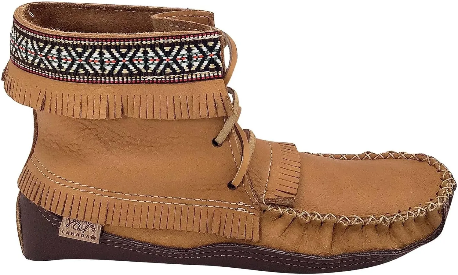 Laurentian Chief Men's Moose Hide Ankle Earthing Moccasin Boots