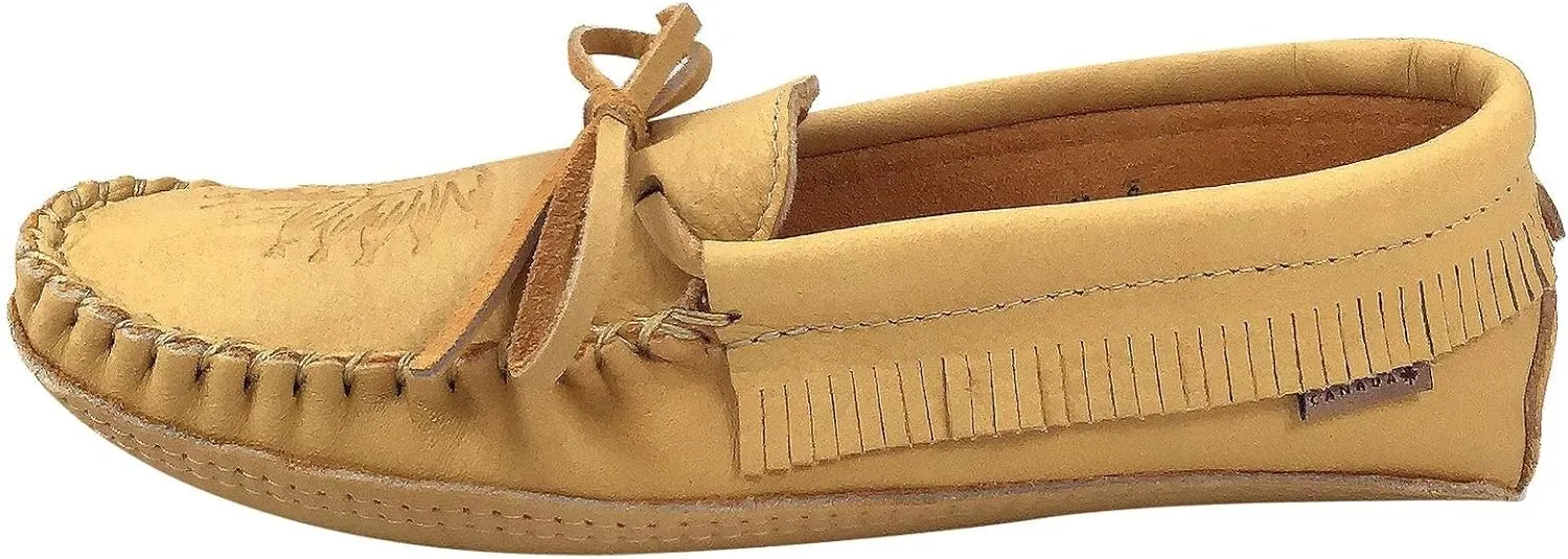 Laurentian Chief Men's Moose Hide Fringed Earthing Moccasins