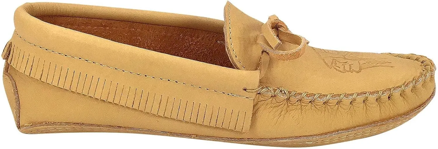 Laurentian Chief Men's Moose Hide Fringed Earthing Moccasins