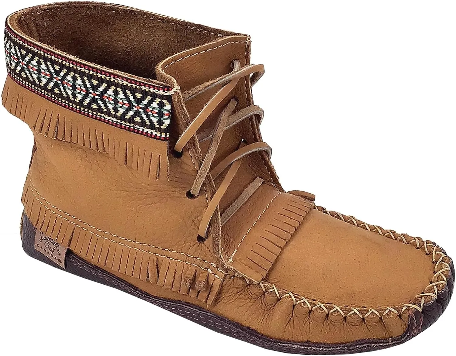 Laurentian Chief Women's Moose Hide Ankle Earthing Moccasin Boots
