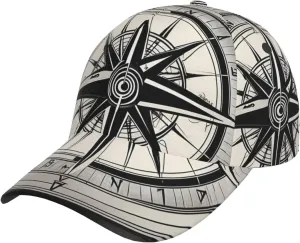 Law of The Compass Navigation 1 Print Adjustable Baseball Cap,Men Women Retro Style Baseball Hat,Suitable for Outdoor Sports Black