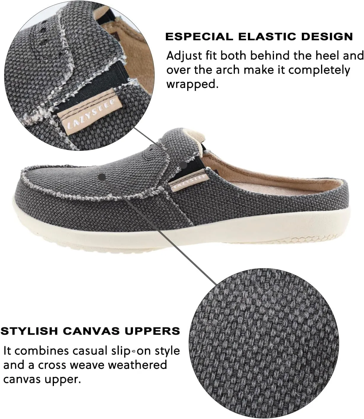 LazyStep Men's Orthopedic Slippers with Arch Support, Slip on Indoor Outdoor House Shoes