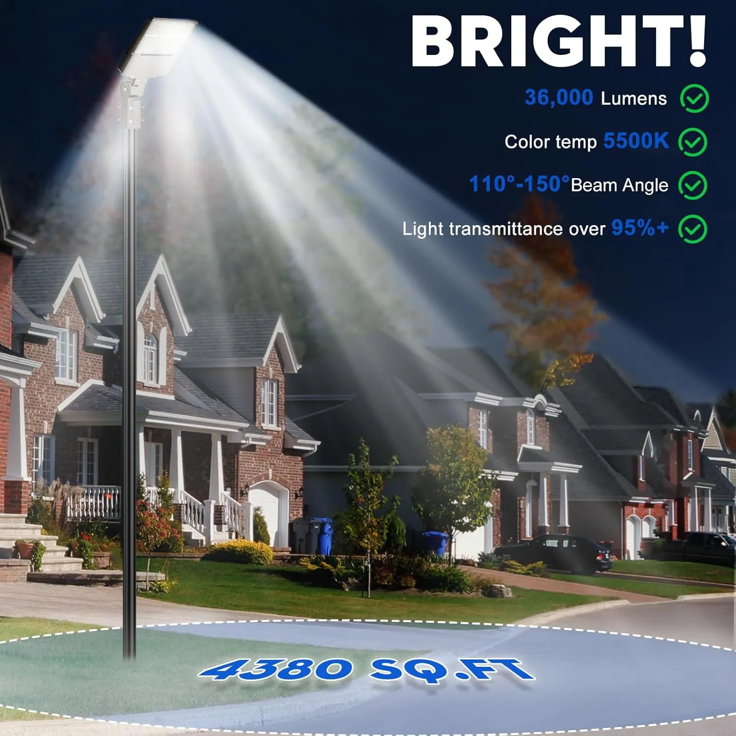 LED Parking Lot Light - 240W Street Lights Dusk to Dawn with Photocell, Commercial 6500K Flood Light with Big Beads Convex Lens, IP66 Waterproof with Arm and Slip Fitter Mount. (1, Slip Fitter Mount)