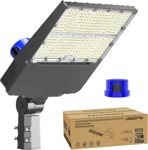 LED Parking Lot Light - 240W Street Lights Dusk to Dawn with Photocell, Commercial 6500K Flood Light with Big Beads Convex Lens, IP66 Waterproof with Arm and Slip Fitter Mount. (1, Slip Fitter Mount)