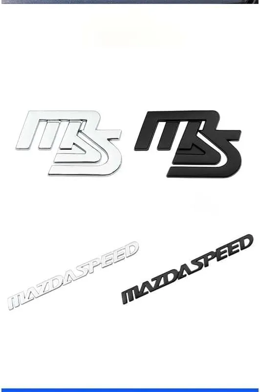 Letters Logo Emblem for Mazda MS Angkesela mazdaspeed Atez 6 5 3, Car Side Rear Front Hood Trunk Door Badge, Auto Exterior Emblems Badge Sticker Decal, Car Styling Accessories,C