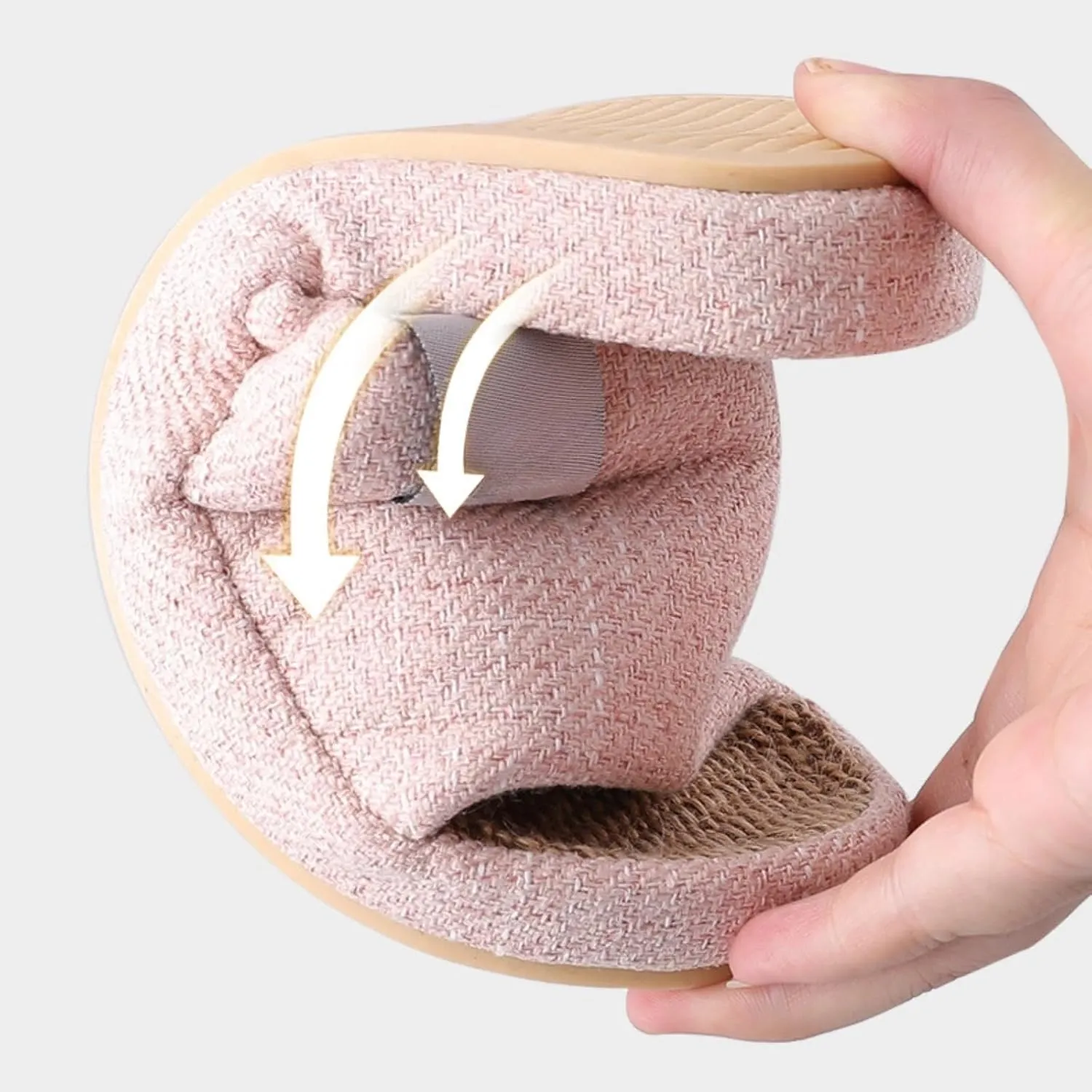 Linen Slippers Summer House Slippers for Women Men Outdoor Beach Slides Sandals House Shoes Non-Slip Indoor Home Slippers
