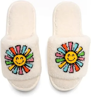 Living Royal Slide Slippers, Novelty Cozy Non-Slip Rubber Sole, Soft 100% Polyester, Funny Fuzzy Design