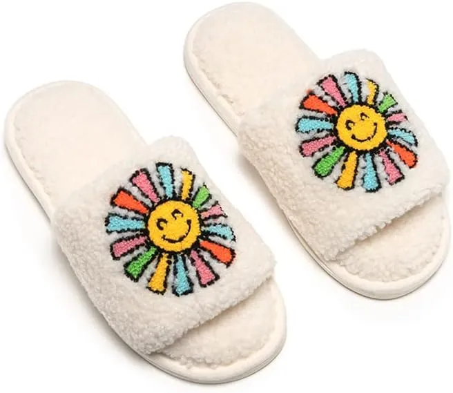 Living Royal Slide Slippers, Novelty Cozy Non-Slip Rubber Sole, Soft 100% Polyester, Funny Fuzzy Design