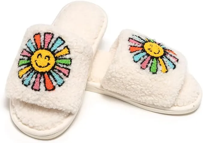 Living Royal Slide Slippers, Novelty Cozy Non-Slip Rubber Sole, Soft 100% Polyester, Funny Fuzzy Design