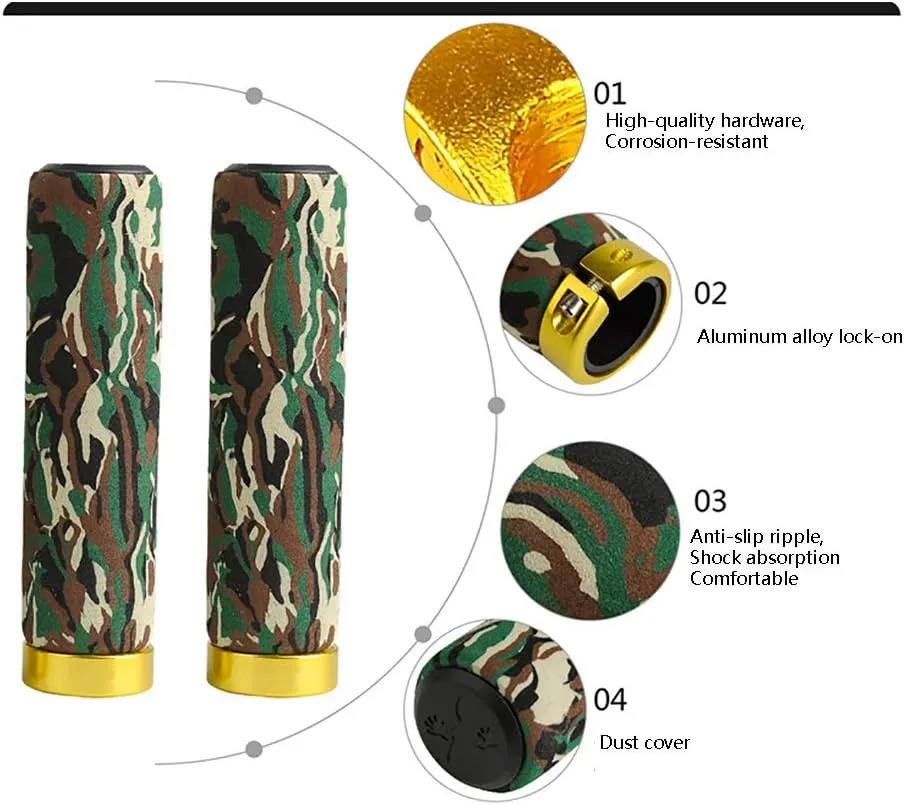 Lockable Camo Sponge GripBicycle Grip Accessories Mountain Bike GripsRiding EquipmentMTB BMX Bike Handlebar Grips