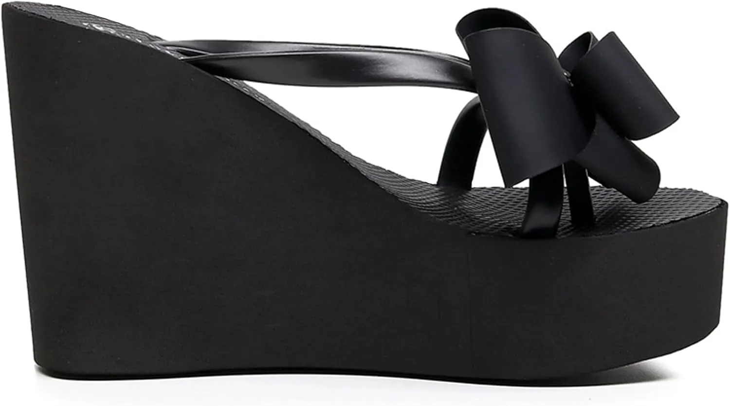 Lossarye Women's Bow Platform Wedge Flip Flops Summer Anti-Slip Comfortable Cute High Heel Slide Sandals Beach Thong Sandals