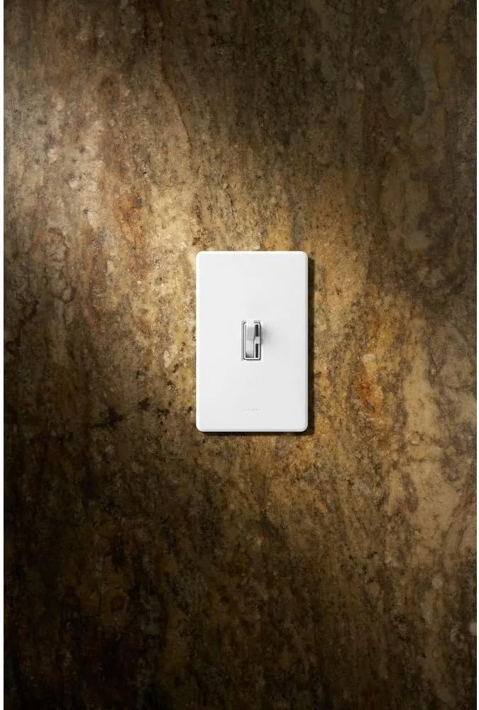 Lutron Ariadni/Toggler LED  Dimmer Light Switch for Dimmable LED, Halogen and Incandescent Dimmer Switch, 150W, Single-Pole/3-Way, AYCL-153P-WH, White