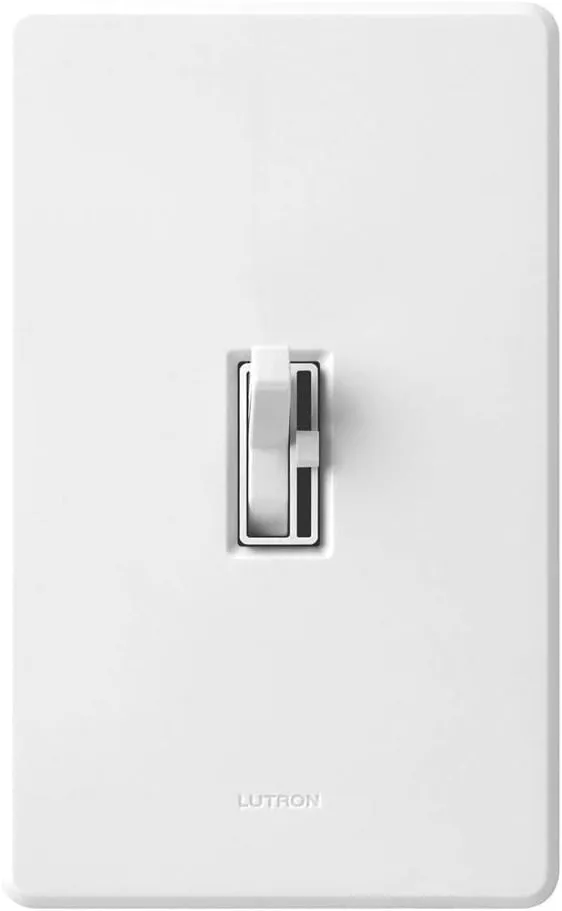 Lutron Ariadni/Toggler LED  Dimmer Light Switch for Dimmable LED, Halogen and Incandescent Dimmer Switch, 150W, Single-Pole/3-Way, AYCL-153P-WH, White