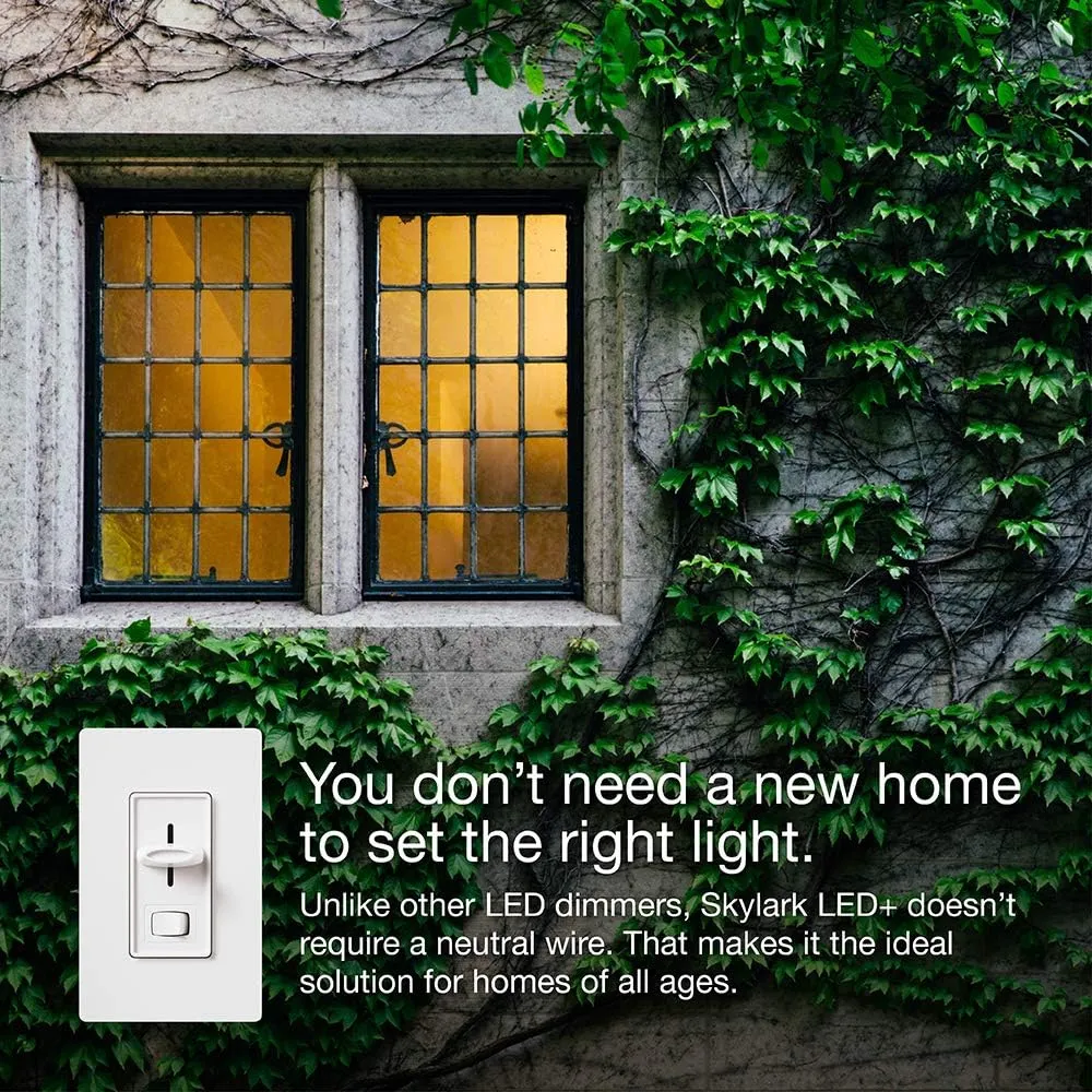 Lutron Skylark LED  Dimmer Switch for Dimmable LED, Halogen and Incandescent Bulbs | 150W/Single-Pole or 3-Way | SCL-153P-LA | Light Almond