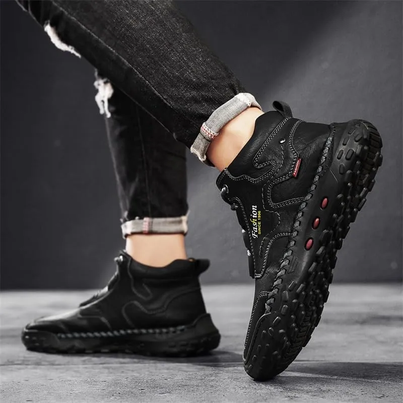 LZDZN Mens Boots Chelsea Shoes High Top Sneakers for Men Shoe Men's Black Brown Yellow Size Casual Man Fashion Sneaker