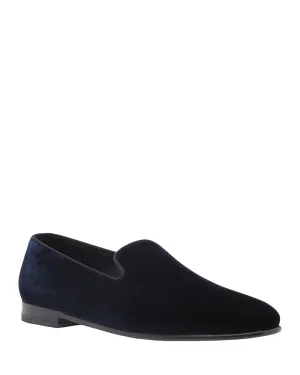 Mario Velvet Loafer in Navy