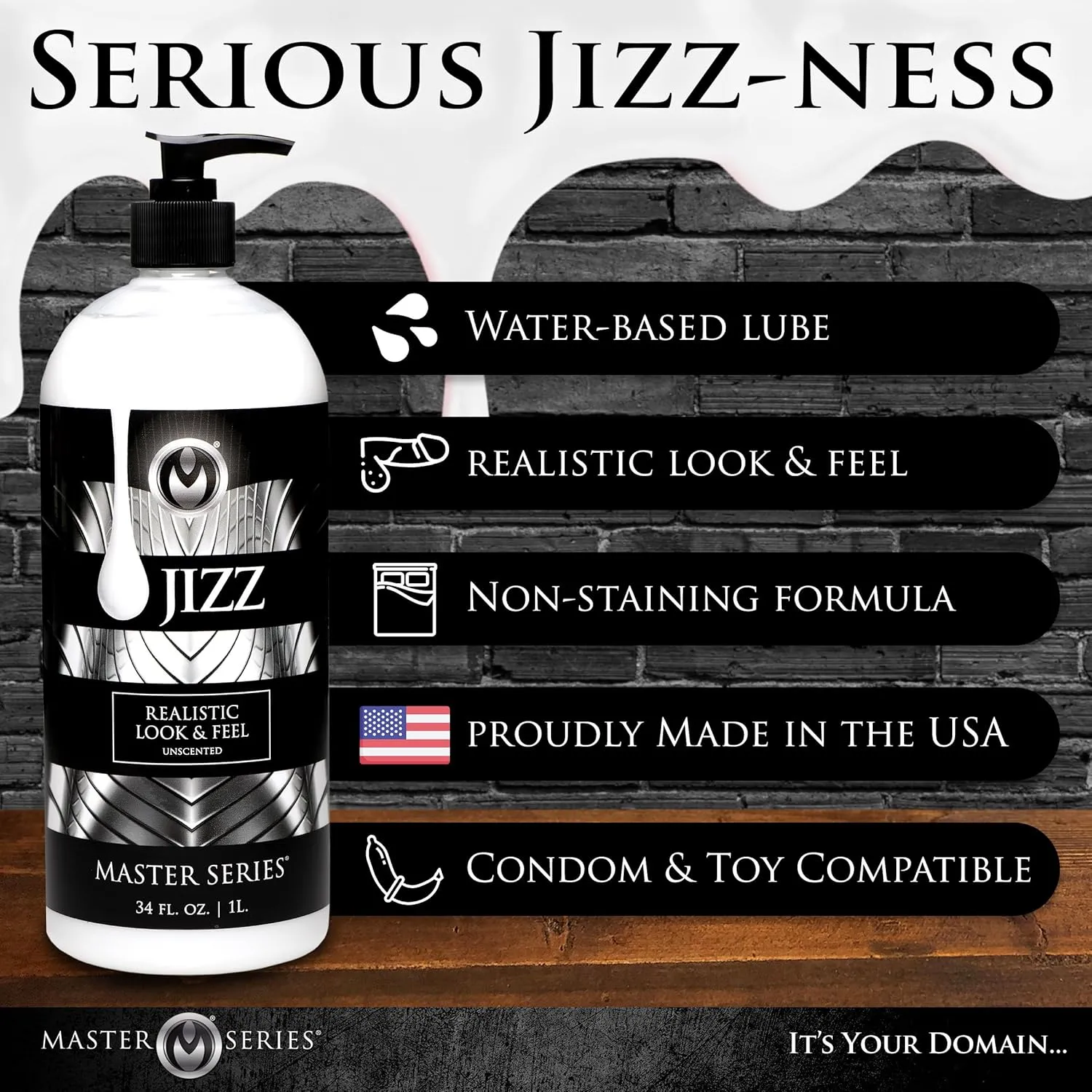 Master Series Creamy White Unscented Water-Based Body Glide 34oz