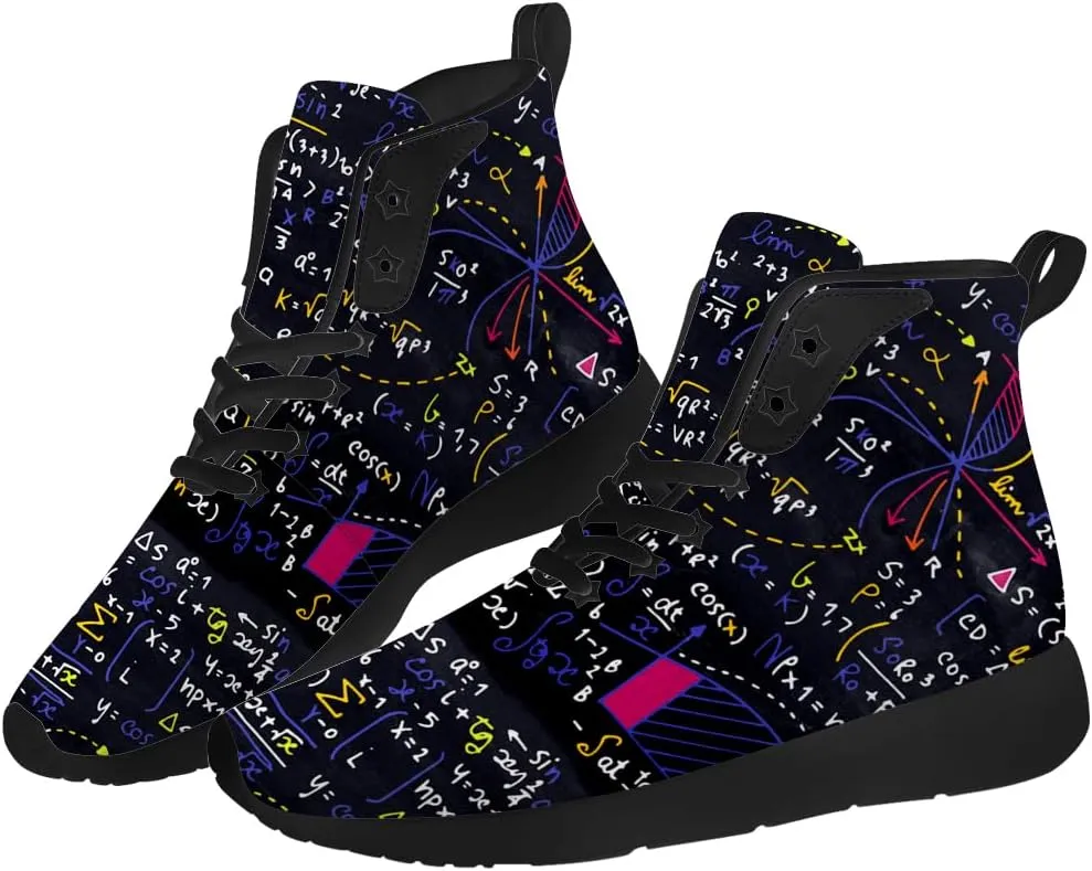 Math Shoes for Men Women Teacher High Top Sneakers Walking Shoes Gifts for Mom Dad