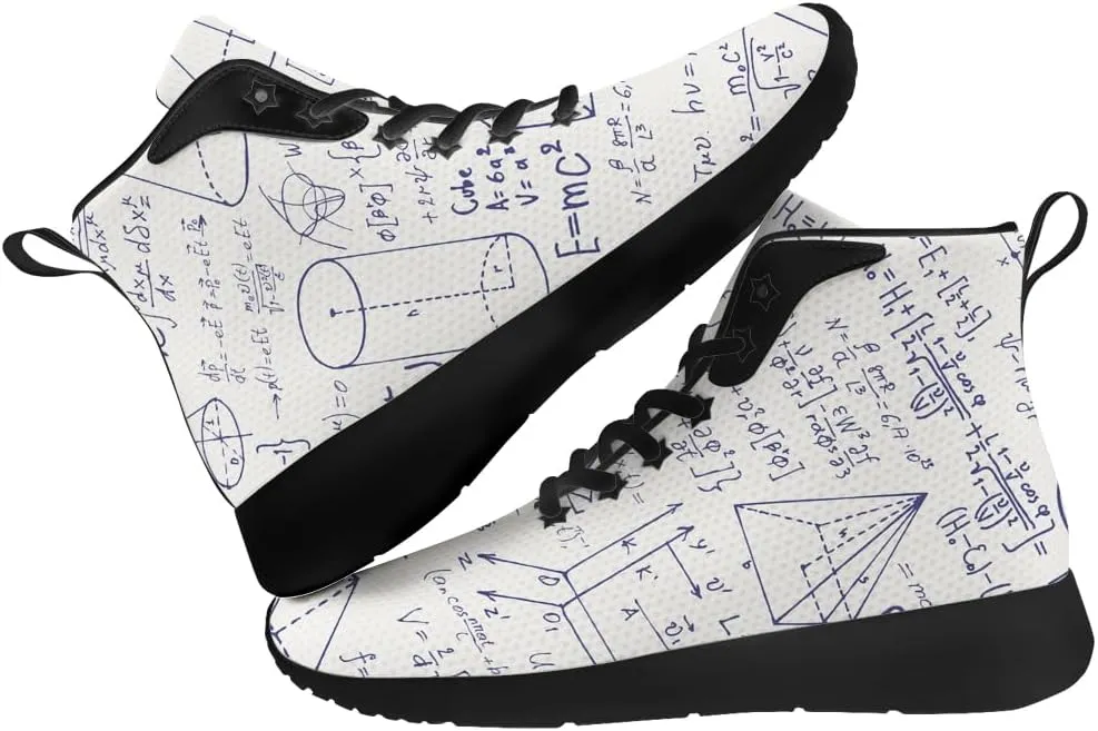 Math Shoes for Men Women Teacher High Top Sneakers Walking Shoes Gifts for Mom Dad