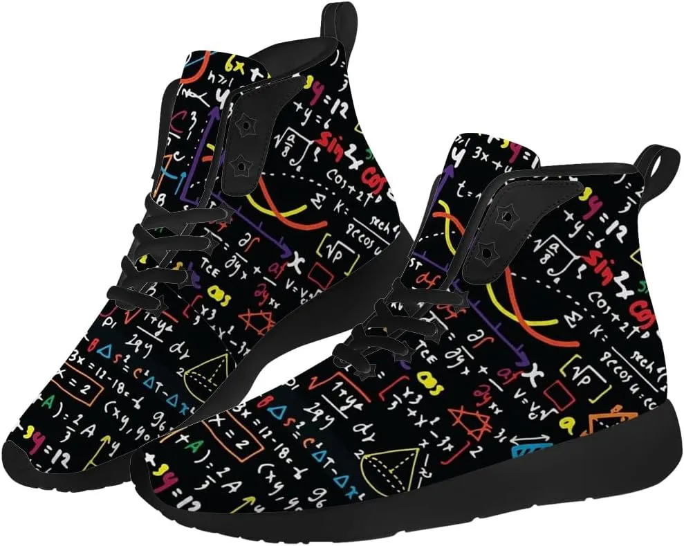 Math Shoes for Men Women Teacher High Top Sneakers Walking Shoes Gifts for Mom Dad