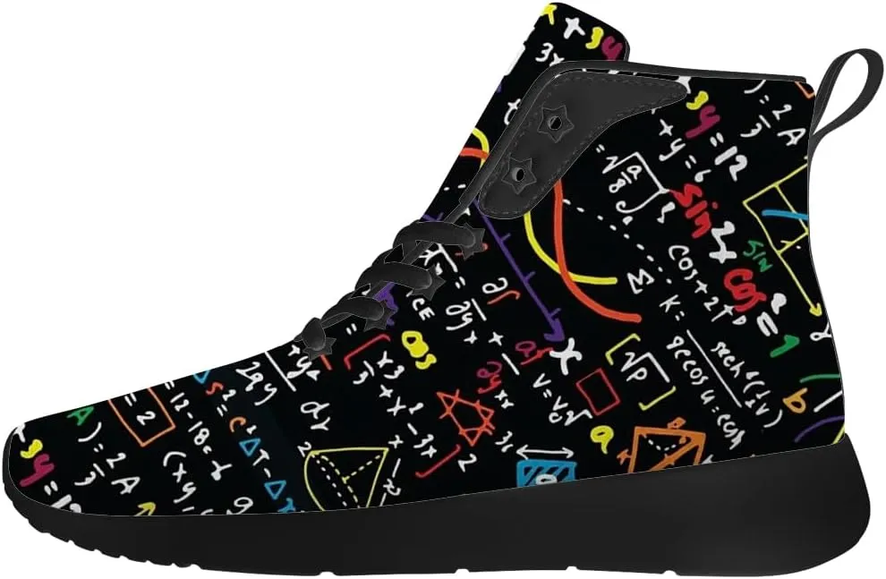 Math Shoes for Men Women Teacher High Top Sneakers Walking Shoes Gifts for Mom Dad