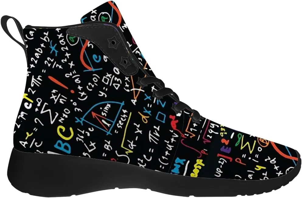 Math Shoes for Men Women Teacher High Top Sneakers Walking Shoes Gifts for Mom Dad