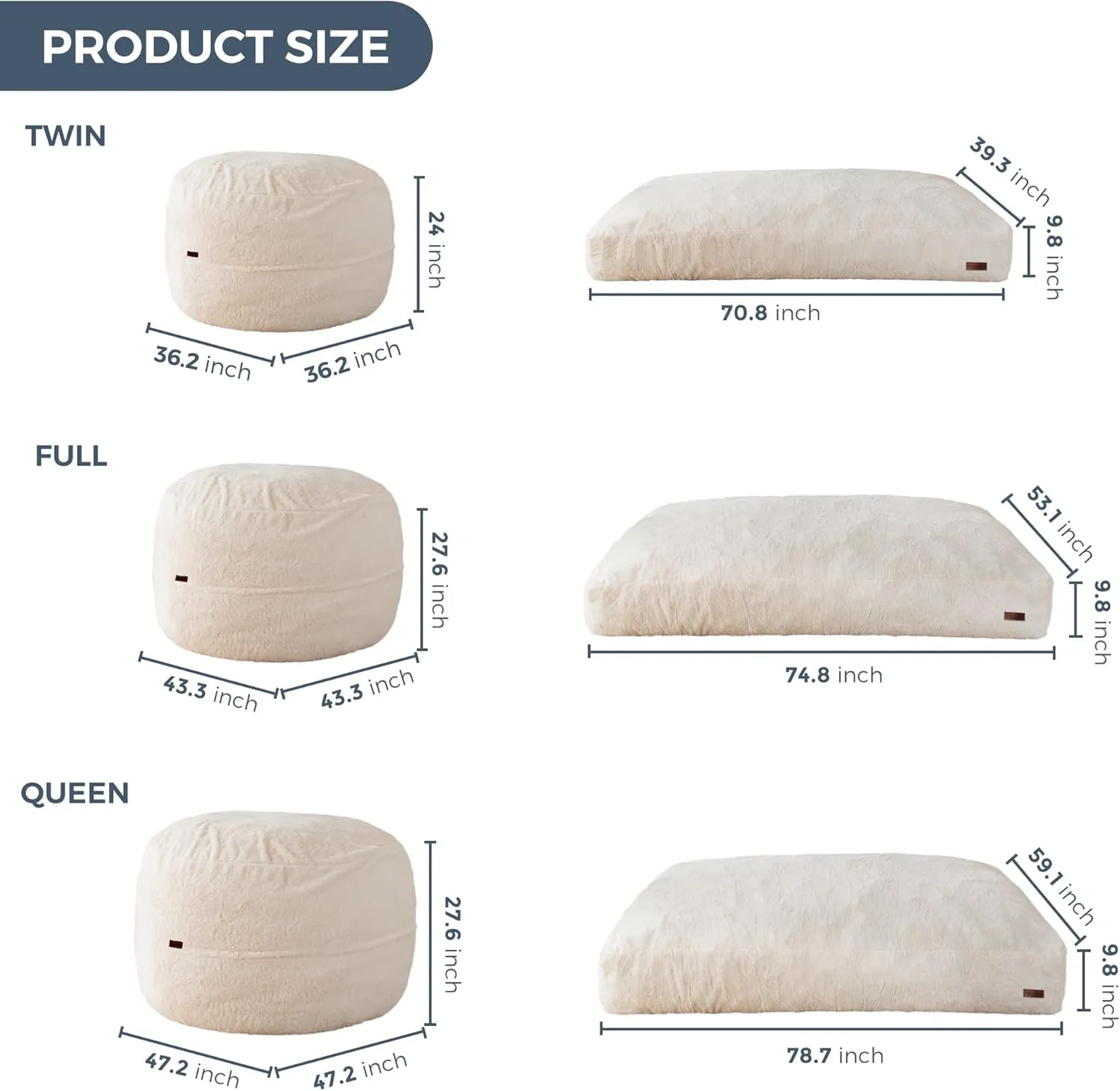 MAXYOYO Giant Bean Bag Chair Bed for Adults, Convertible Beanbag Folds from Lazy Chair to Floor Mattress Bed, Large Floor Sofa Couch, Big Sofa Bed, High-Density Foam Filling, Machine Washable