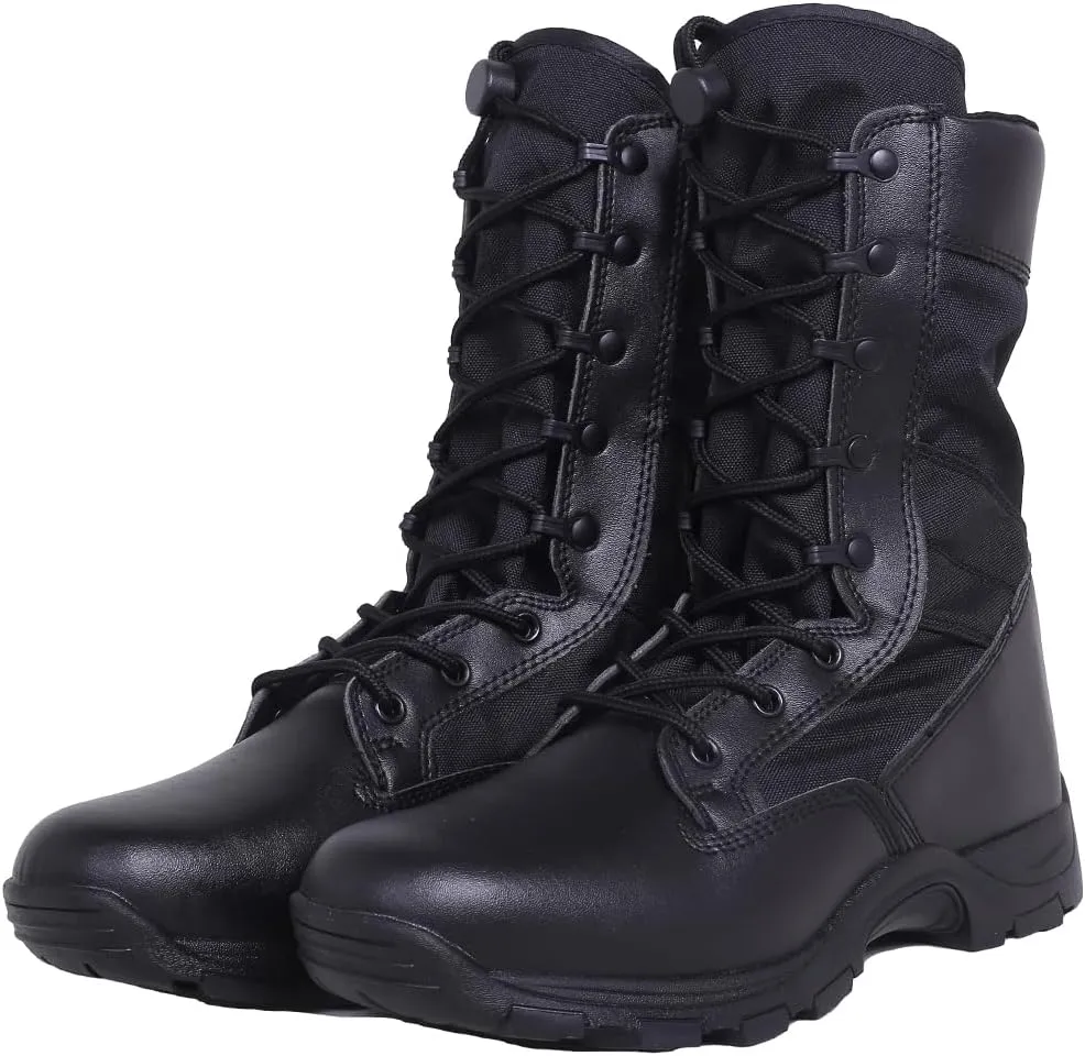Men‘s 8 inch Tactical Military Combat Swat Desert Boots Hiking BootsTrekking Backpacking Outdoor Work Boots with Zipper