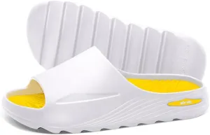 Men's Athletic Sandals Soft - tech Sports Recovery Slide Basketball Outdoor Slipper with Arch Support Plantar Fasciitis Relief