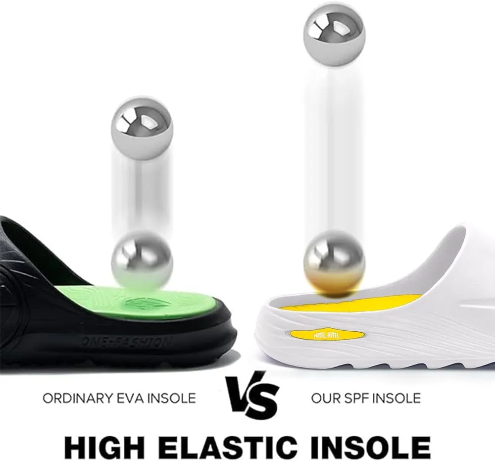 Men's Athletic Sandals Soft - tech Sports Recovery Slide Basketball Outdoor Slipper with Arch Support Plantar Fasciitis Relief