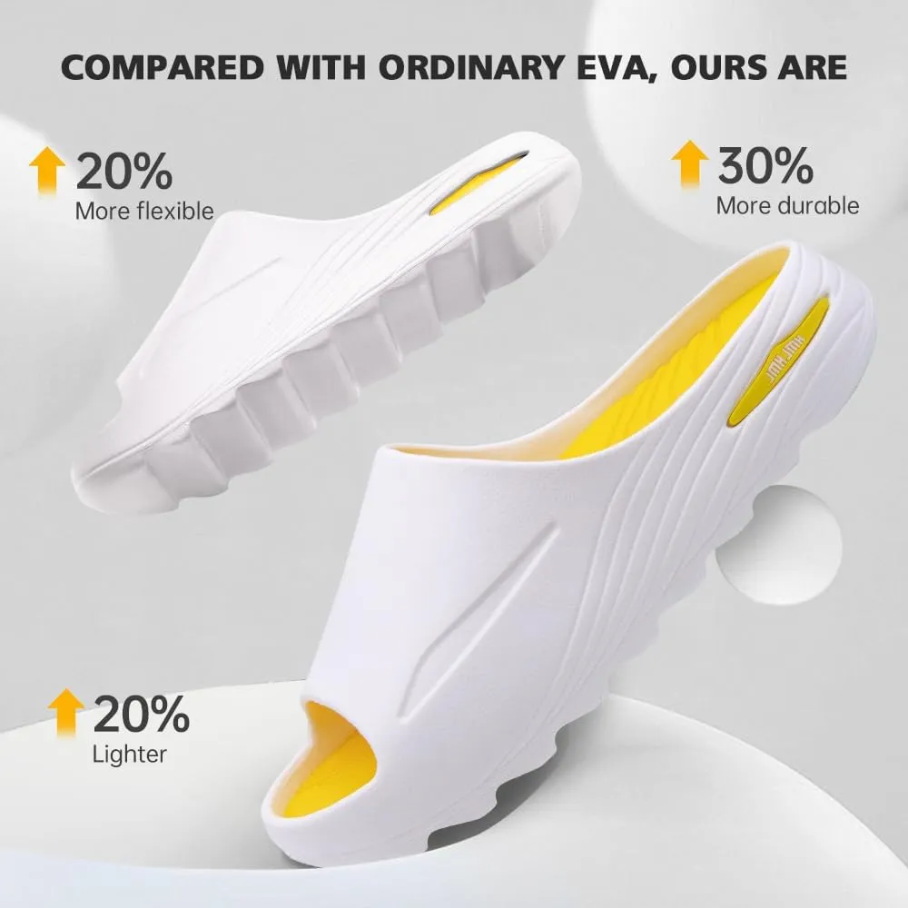 Men's Athletic Sandals Soft - tech Sports Recovery Slide Basketball Outdoor Slipper with Arch Support Plantar Fasciitis Relief