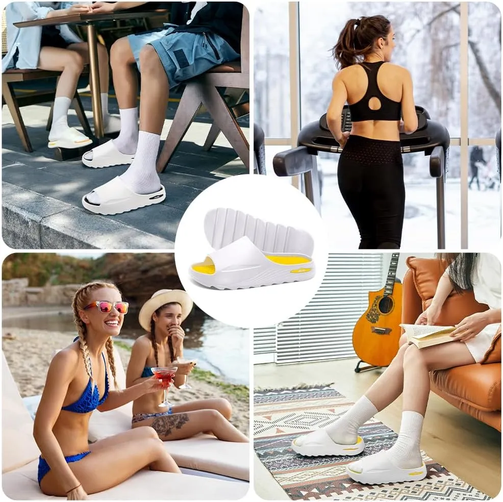 Men's Athletic Sandals Soft - tech Sports Recovery Slide Basketball Outdoor Slipper with Arch Support Plantar Fasciitis Relief