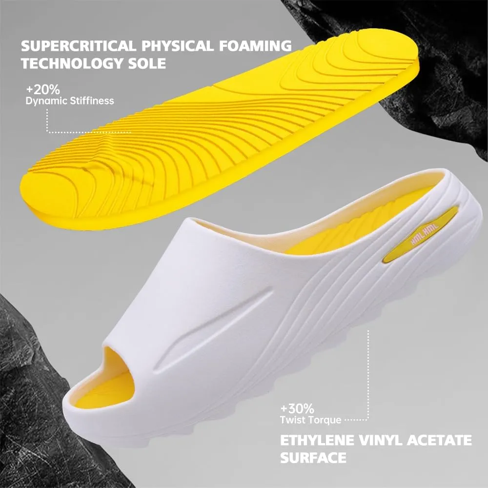 Men's Athletic Sandals Soft - tech Sports Recovery Slide Basketball Outdoor Slipper with Arch Support Plantar Fasciitis Relief