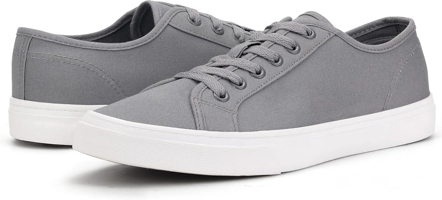 Men's Black Classic Low Top Shoes Canvas Fashion Sneaker with Soft Insole Causal Dress Shoes for Men Comfortable Walking Shoes